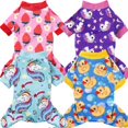 thumbnail image 3 of XPUDAC Pijamas para perros pequeños de 4 piezas, ropa de pijamas para cachorros, trajes para perritos, camisas de Navidad, durmientes para mascotas, gatos, Jammies-L, 3 of 4