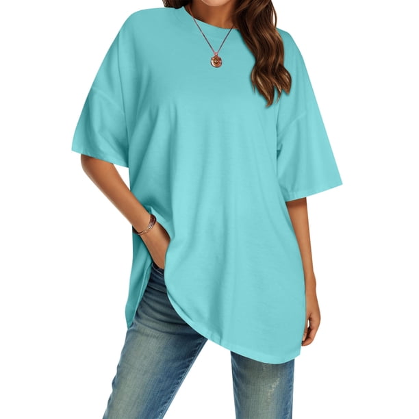 MKLEKYY Playeras Algodon Mujer Camiseta Básica Ajustada De Cuello Redondo Para Mujer, Camiseta De Verano De Manga Corta, Camiseta Clásica, Camiseta 672 Talla XL
