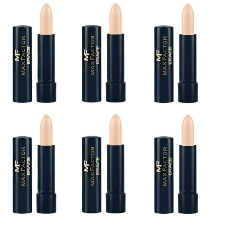 Max Factor Erace Cover up Concealer Stick Fair 02 (6 Pack) + Schick Slim Twin ST for Dry (Best Cover Up For Dry Skin)