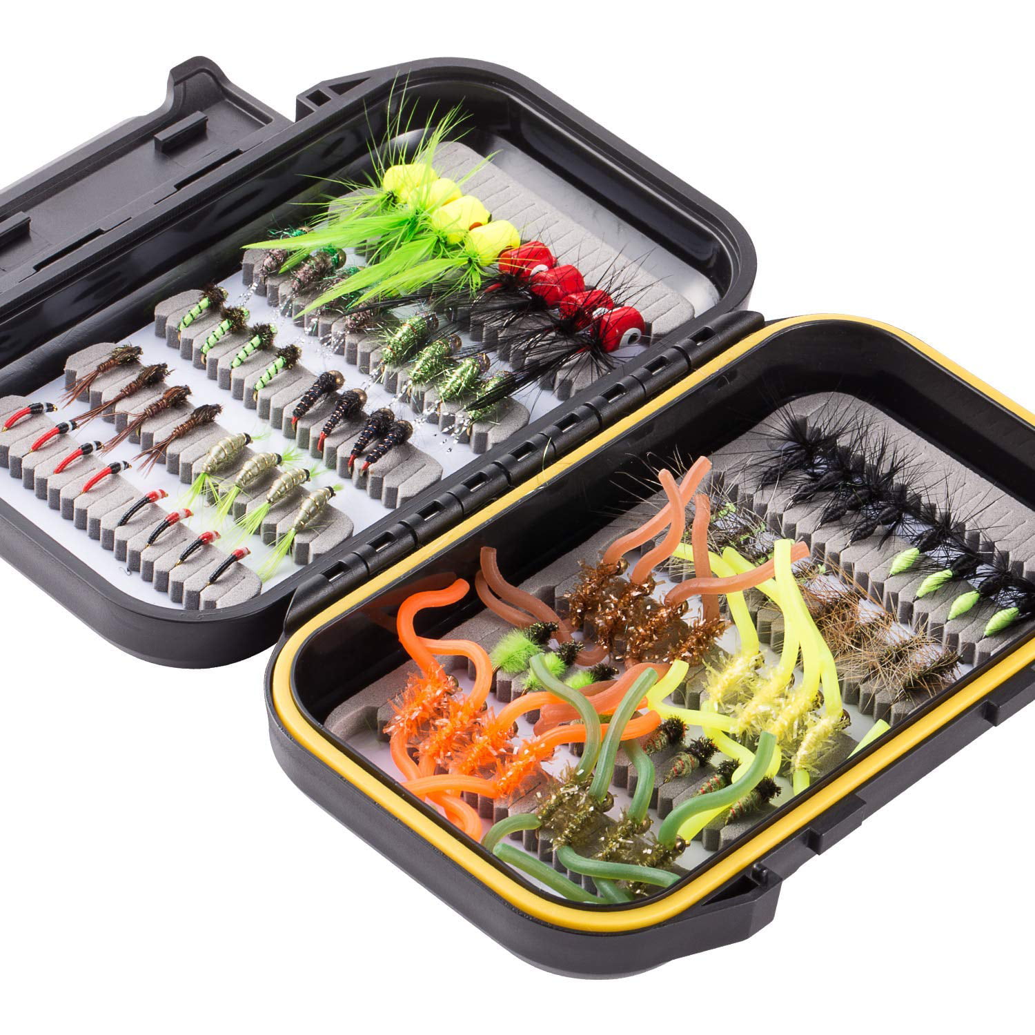 70pcs Premium Fly Fishing Flies Kit 120 Assorted Trout And Bass Flies With  Waterproof Fly Box Includes Dry, Wet, Nymphs, Worms, And Streamers Pe, Fly  Fishing Gear For Beginners