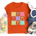 thumbnail image 4 of Plebaso T-Shirts de Pâques pour Femmes Manches Courtes Imprimés Graphiques Hauts Été Décontractés Amples, 4 of 6