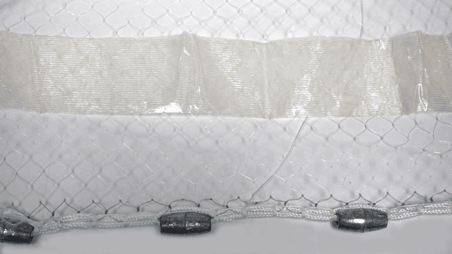 Super Spreader SS-1000 Series Tape Net , 4 Ft Radius, 3/8 Mesh, 1LB Weights, Clear Mono