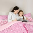 thumbnail image 5 of Manfei Letter Monogrammed J 3 Pieces Queen Comforter Set,Kawaii Butterfly Bowknot Ultra Soft Bedding Sets,Pink Bling Glitter Bedding Comforter Set,Ultra Soft Home Decor,Reversible, 5 of 8