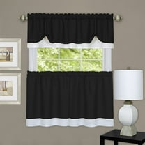 Ergode Darcy Window Curtain Tier and Valance Set 58x24/58x14 - Black/White