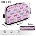 thumbnail image 3 of Standing Pencil Case with Base Large Capacity Stationery Pouch Pen Bag with Zipper for Women Men Bows and Heart Pattern, 3 of 7
