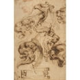 thumbnail image 2 of Pellegrino Tibaldi 11x14 Black Ornate Wood Framed Double Matted Museum Art Print Titled: Six Studies of Animal Heads and of a Cartouche (1527-96), 2 of 5