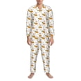 thumbnail image 3 of Honeii Rabbit And Carrot Pattern Mens Pajamas Set,2pcs Men's Lounge Long Sleeve Sleep Shirt and Pajama Bottoms Sleepwear Set,Mens Pjs Sets-Medium, 3 of 7