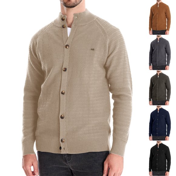UVEASISHA Knit Cardigan Sweaters for Men Button Down Casual Stand Collar Pullover Sweater Lightweight Fashion Open Front Cardigans 2025 Fall Thin Knitted Jacket 90 Off Clearance Sale Green L