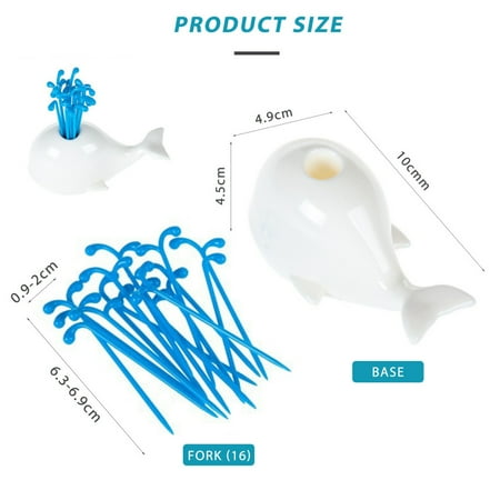 

Cute Beluga Fountain Fruit Fork Set Reusable Snack Food Fruit Dessert Toothpick