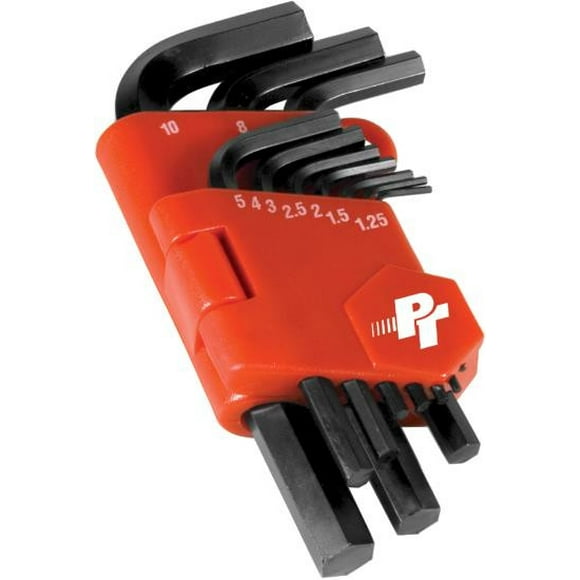 Performance Tool Allen Wrench W86100 L-Shaped Hex Key; Black/Alloy Steel; With Handy Organizer; Set Of 10