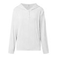 thumbnail image 4 of Sweatshirt Women Women's Solid Color Sweatshirt Women's Casual Hooded Sweatshirt With Pattern Drop Shoulder Long Sleeve Pullover Jacket For Everyday Comfort And Style, 4 of 5