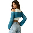 thumbnail image 3 of Women's Cropped Knit Shrug Top Lightweight Bell Sleeve Summer Cover-Up, Soft Breathable Cropped Cardigan Shrug for Casual & Beach, Cropped Shrug Women, 3 of 6