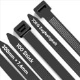 thumbnail image 2 of Paquete de 300 Bridas para Cables de Servicio Pesado de 12 Pulgadas, Bridas de Plástico Resistente de 7,6 mm Con Resistencia Una la Tracción de 70 Kg, Resistente Una Los Rayos UV, 2 of 5