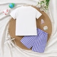 thumbnail image 5 of Kiijoy Baby Boys Easter Outfits Rabbit Embroidery Short Sleeve T-Shirt and Plaid Shorts Set, Sizes 6-12 Months, 5 of 6