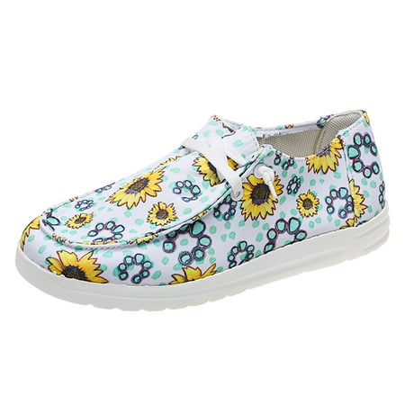 

Slip on Shoes for Women Sunflower Canvas Shoes Outdoor Casual Shoes Comfortable Light Weight Sneakers