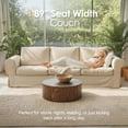 thumbnail image 2 of 89" Farmhouse 3-Seater Sofa, Deep Seat Couch with High Back Support, Washable Removable Cover, Rolled Arms, Gray, 2 of 7