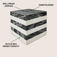 thumbnail image 4 of JONATHAN Y Felix 15.5" Contemporary Natural Marble Handmade Cube End Table, Black/White, MTB1101B, 4 of 7