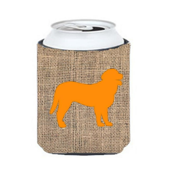 Curly Coated Retriever Burlap And Orange Can Or Bottle Hugger