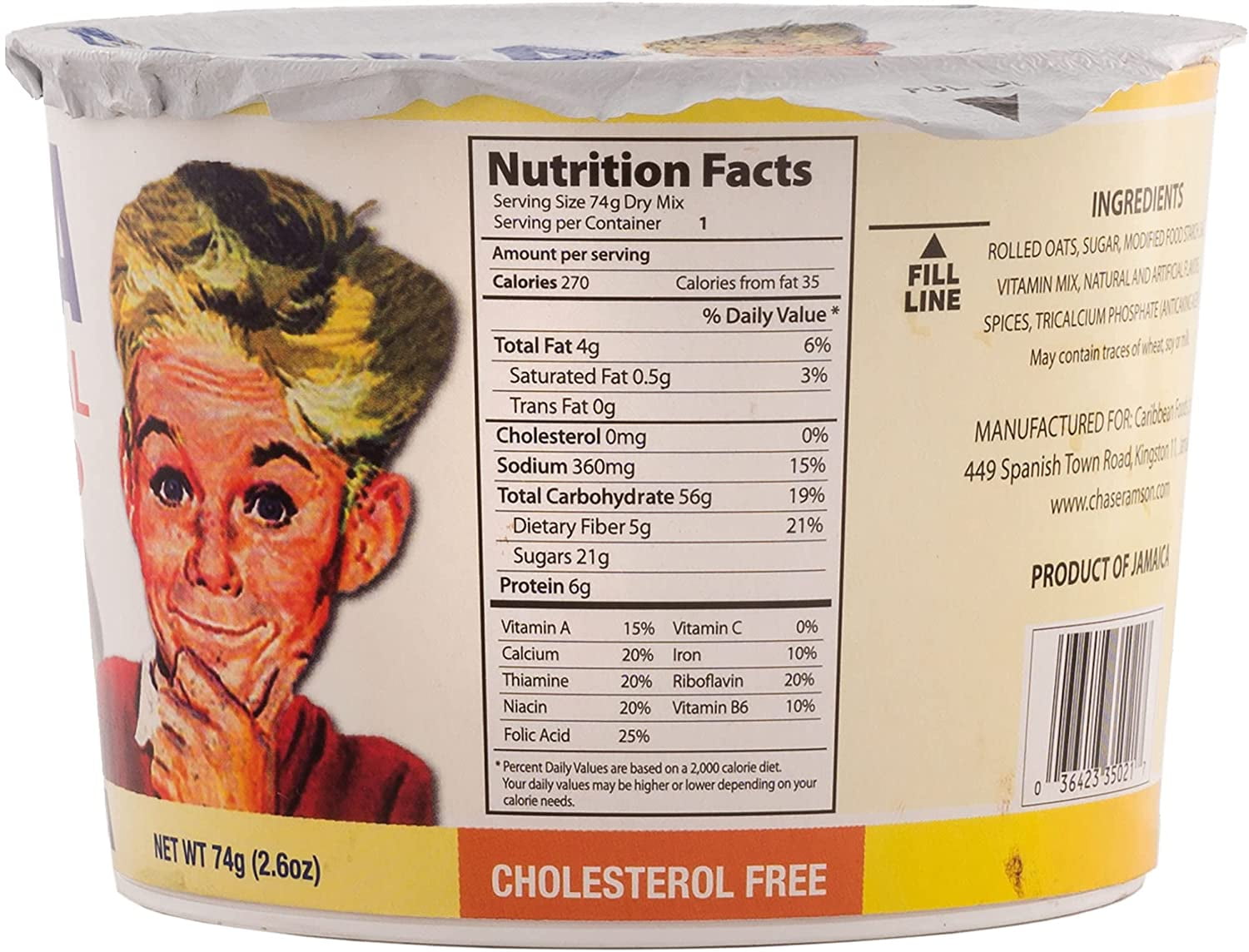 Foska Banana Oatmeal Instant Porridge, 2.6 oz