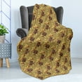 thumbnail image 4 of Western Soft Flannel Fleece Throw Blanket, Vintage Hat Boots Horse Shoes Retro Western Culture Worn Backdrop, Cozy Plush for Indoor and Outdoor Use, 60" x 80", Khaki Dark Brown Scarlet, by Ambesonne, 4 of 5