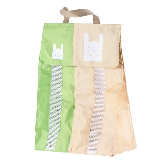 MasteelfCA Dual-port Hanging Garbage Bag Organizer Trash Bags Holder for Kitchen Bathroom (Fruit Green)