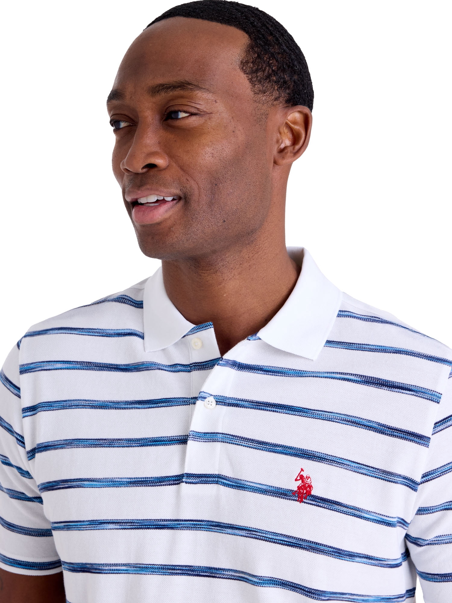 U.S. Polo Assn. Men's Stripe Pique Polo Shirt