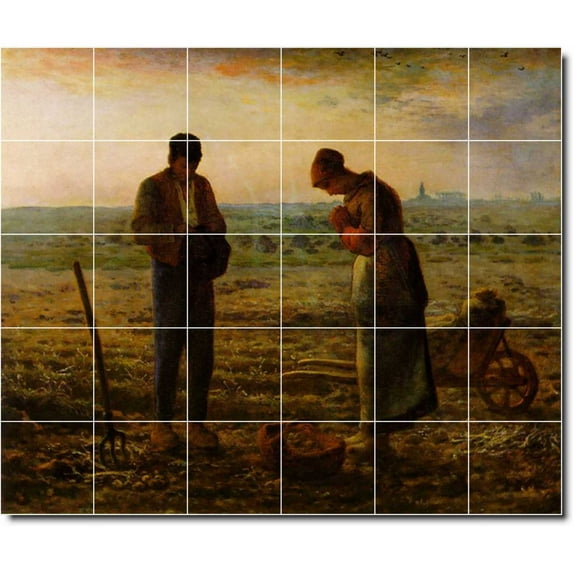 Ceramic Tile Mural-Jean Millet Country Painting 201. 25.5" w x 21.25" h using (30) 4.25 x 4.25 ceramic tiles