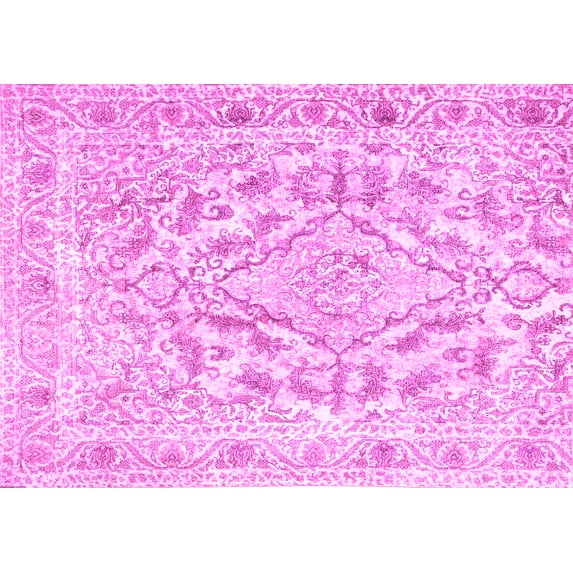 Ahgly Company Indoor Rectangle Persian Pink Traditional Area Rugs, 8' x 10'