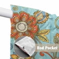thumbnail image 4 of Turquoise Boho Floral Swag Valances for Windows, Kitchen Curtains 36 Inch Length 2 Panels Set, Vintage Abstract Art Ethnic Flowers Short Curtains for Small Windows Rod Pocket Cafe Curtains 28"x36", 4 of 8