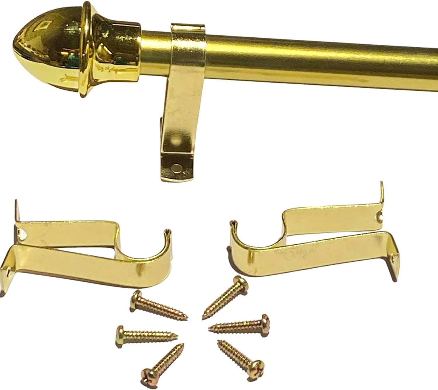 Graber 3/4Inch Round Cafe Curtain Rod (84 to 120Inches, Brass