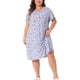 thumbnail image 1 of Agnes Orinda Camisón de Mujer Talla Grande de Manga Corta Cuello Redondo Vestido de Pijama Suave y Elástico 4X Azul Claro, 1 of 5