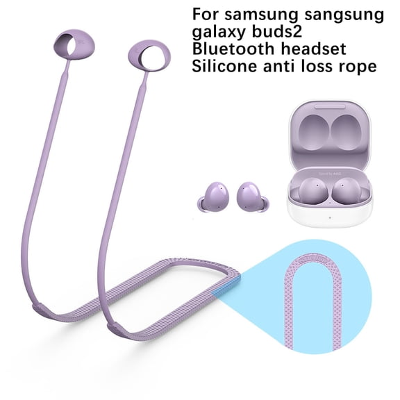 Teissuly For Sangsung Glaxy Buds 2 Bluetooth Headphones Silicone Anti-Lost Cord Hanging Neck Strap