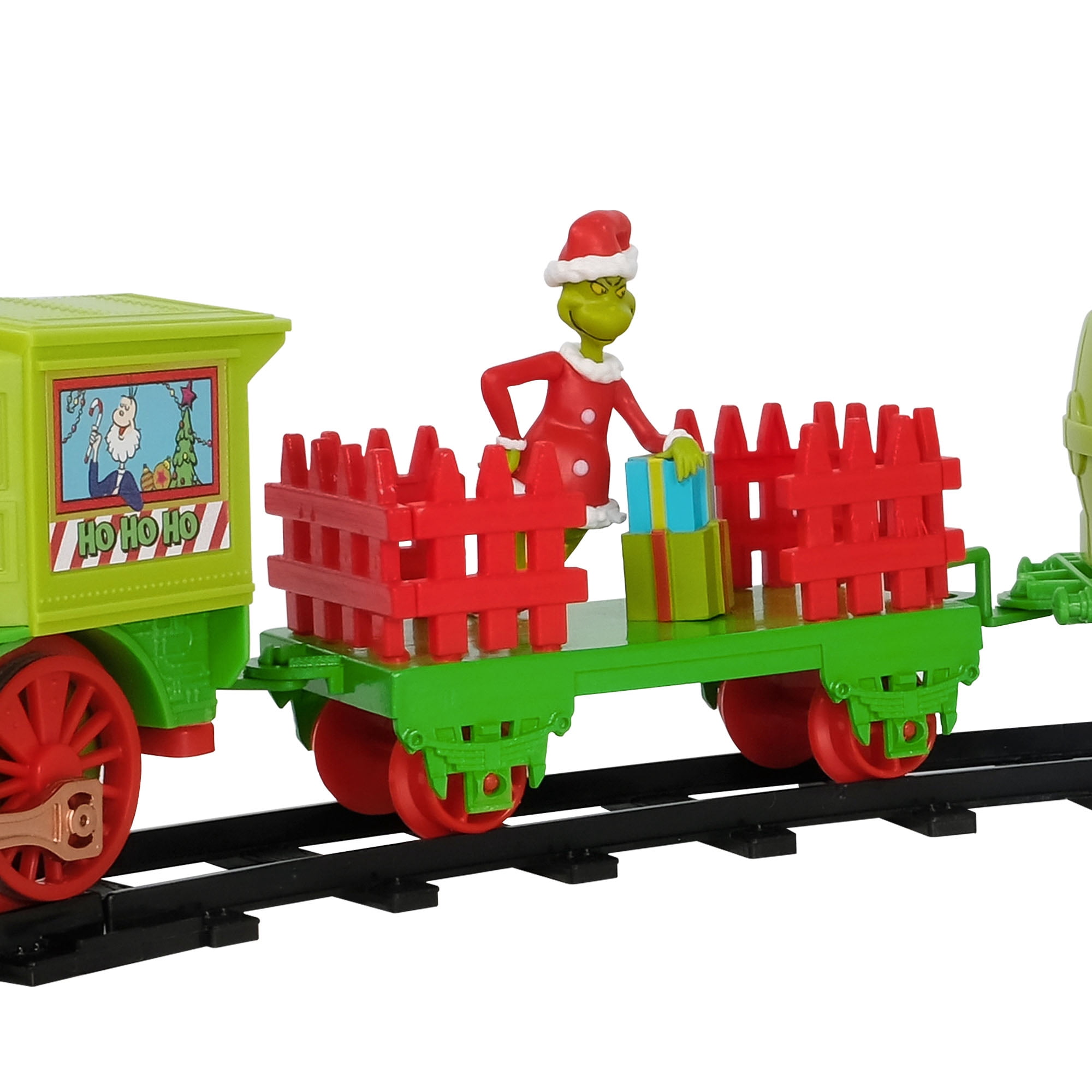 Dr. Seuss The Grinch Express 12‑Piece Holiday Train Set with Light, Sound, and 9‑Foot Track