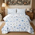 thumbnail image 2 of Manfei Botanical Flower Quilt Full 3-Piece,Spring Garden Full Bedspread Sets,1 Coverlet and 2 Pillowcases, 2 of 7