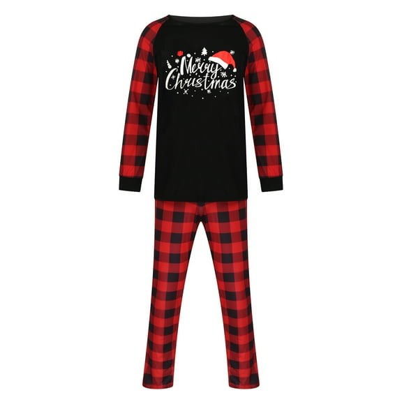Azrian Matching Family Christmas Pajamas Set Christmas Pjs for Family Set Red Plaid Top and Long Pants Sleepwear Sets