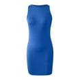 thumbnail image 4 of WEIGFI Womens Dress Summer For Work Elegant Dresses Casual Club Party Evening Bodycon Outdoor Daily Wear Crew Neck Sleeveless Stretchy Slim Fit Solid Color Trendy Vacation Sundress,Blue,S, 4 of 5