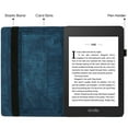 thumbnail image 2 of Allytech Case for Amazon Kindle Paperwhite 7th Gen 2015/10th Gen 2018 with Pen Holder & Card Pocket, Lovely Pattern Auto Sleep Wake Multi-Angle Viewing Shockproof Soft TPU Back Cover, Darkblue, 2 of 9