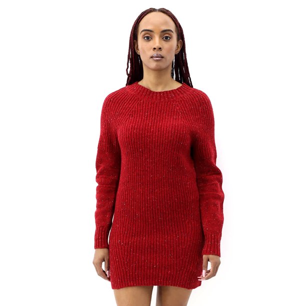 Burberry Rib Knit Wool Cashmere Mohair Sweater Dress In Coral Red, Size  Medium 