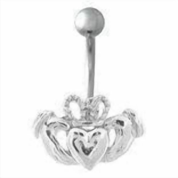 Belly Button Ring Navel Claddagh Body Jewelry 14 Gauge BV160