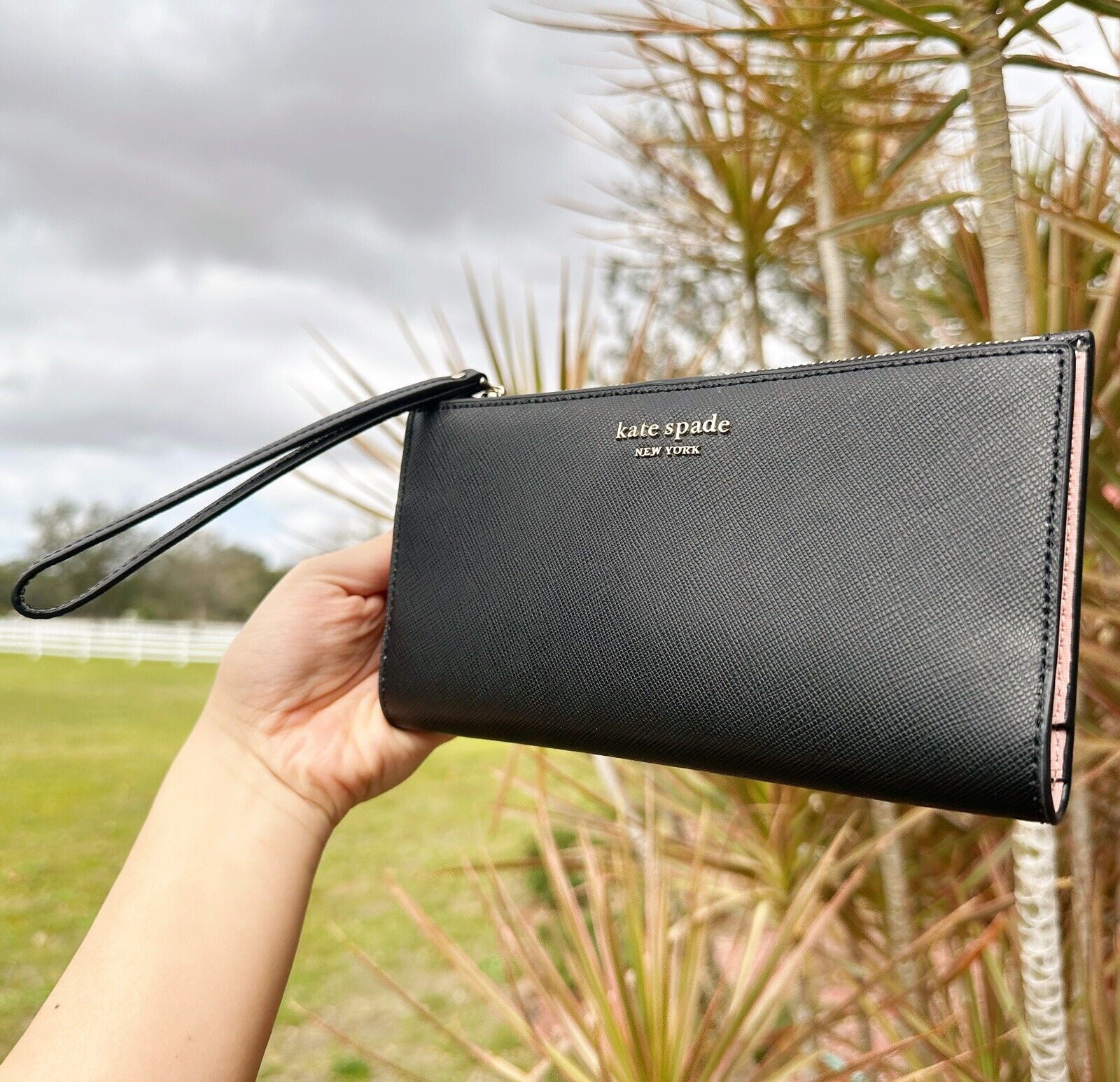 Kate spade grand street leather zip around travel wallet & clutch new arrivals