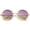 Gold / Purple-Yellow, variant on sunglassLA Unisex Bohemian Full Metal Frame Gradient Flat Lens Oversize Round Sunglasses (Gold / Blue-Pink) - 54mm