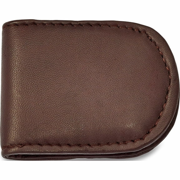 Fashion Brown Leather Magnetic Money Clip (2.5 X 2) Made In China -Jewelry By Sweet Pea