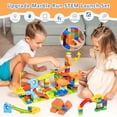 thumbnail image 4 of Set de atletismo Marble Run Building Blocks COUOMOXA Catapult para niños, 4 of 6