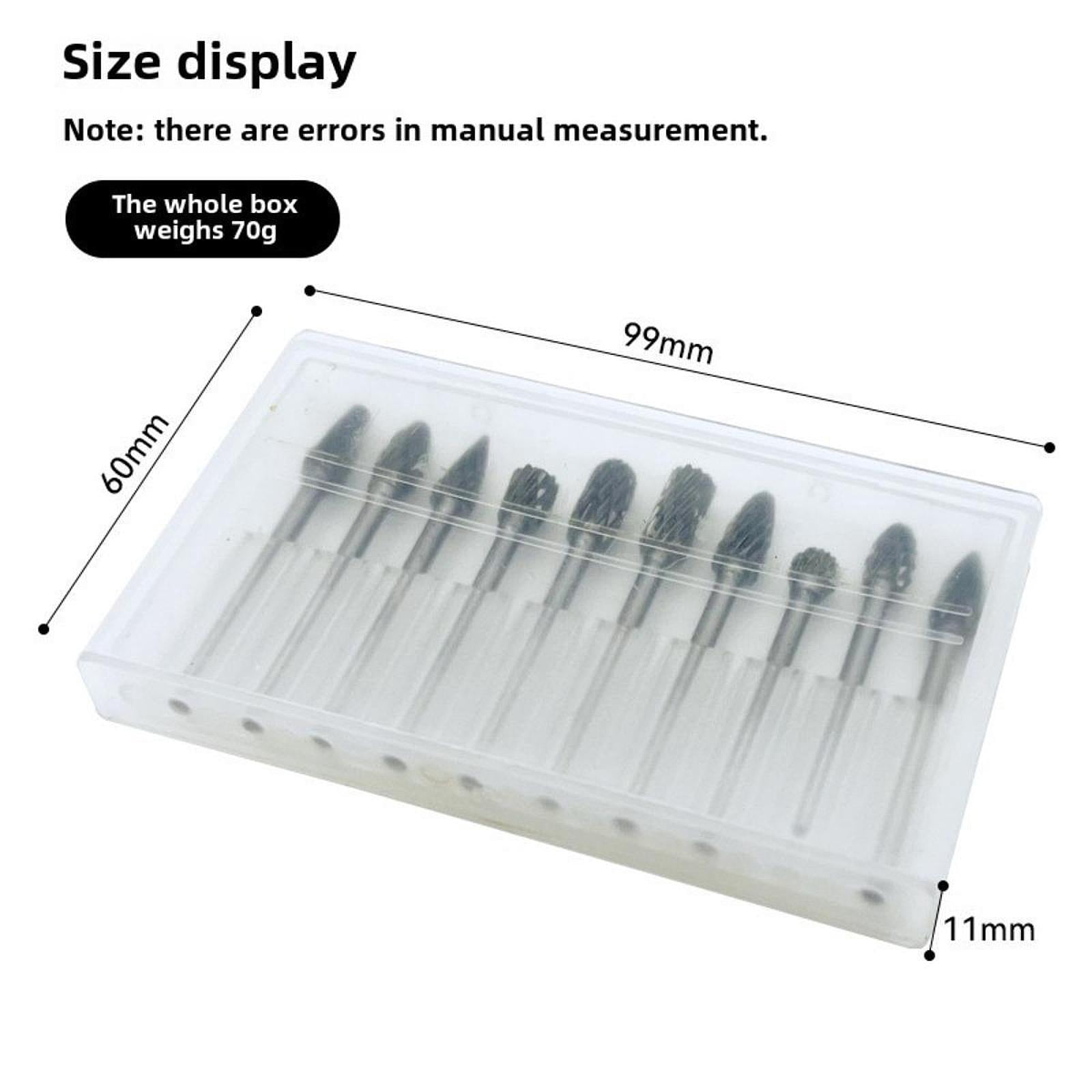 oshhni 10 Pieces Rotary Drill Set Double Cut Carving Bits for Woodworkings Workshop