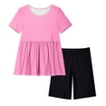 thumbnail image 7 of Cethrio Girls Outfit Sets, Dancing 2 Piece Summer T-shirts and Bike Shorts Sets Pink Size 10-12T, 7 of 7