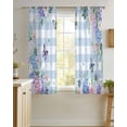 thumbnail image 4 of Watercolor Flowers Sheer Curtains 54 Inch Length 2 Panels Set for Living Room/Bedroom, Spring Floral Butterflies Blue Plaid Kitchen Curtains Grommet Semi-Sheer Curtains Window Treatments 42"x54"x2, 4 of 7