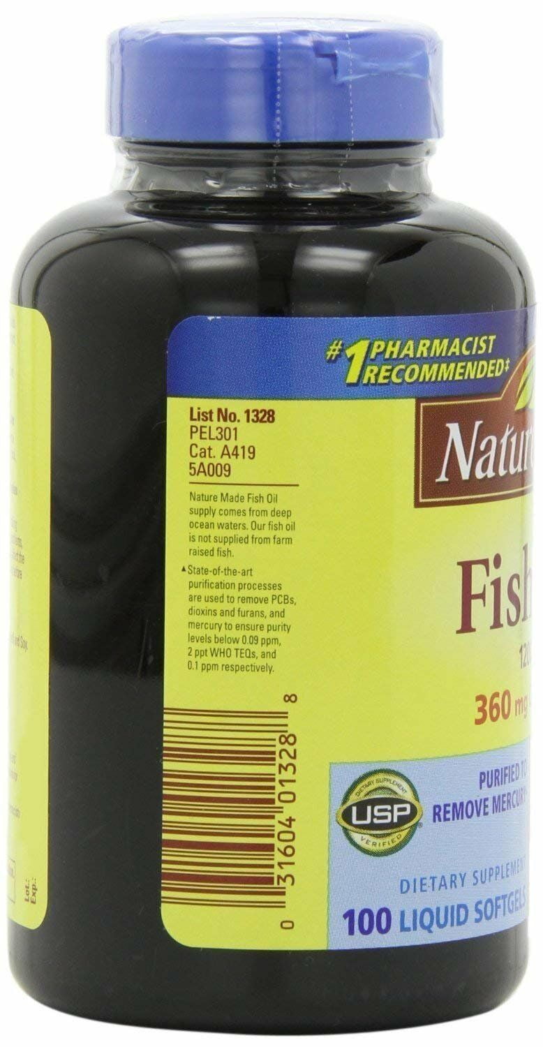 Nature Made Heart Health Fish Oil 1200mg Omega-3 Fatty Acid, 100ct, 2-Pack