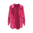 thumbnail image 4 of TRUBKH Lightweight Cardigans for Women Button Down Cardigan Lapel Collar for Daily Casual Outerwear Sunscreen Cardigan Travel Cardigan Sheer Cardigans Dress Cover Up Chiffon Cardigan Red XL, 4 of 4