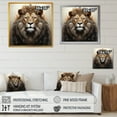 thumbnail image 4 of Designart "Crowned Lion in Portrait II" Animals Framed Wall Art Decor - Modern Brown Lion Entryway Framed Wall Art, 4 of 6