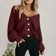 thumbnail image 5 of Cavosen Women's Cardigan Sweaters Button Down Cropped Outfits Long Sleeve Knit Stretch Comfortable Clothes, 5 of 5